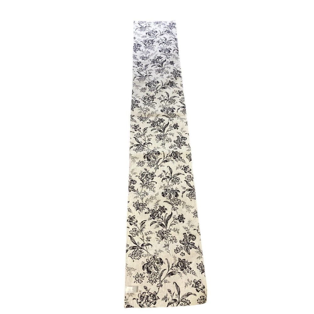 Tabitha Webb Black Floral Reversible 90" Classic Table Runner